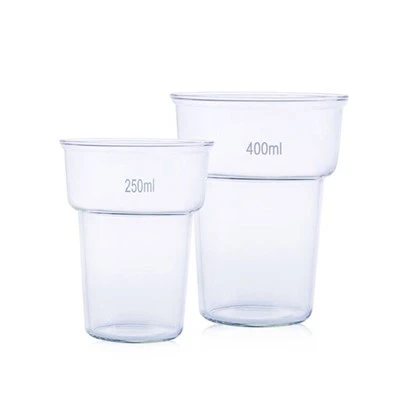 ল্যাব ব্যবহার করুন 400ml বোরোসিলিকেট 3.3 গ্লাস কাপ স্বচ্ছ ডাইং বিকার